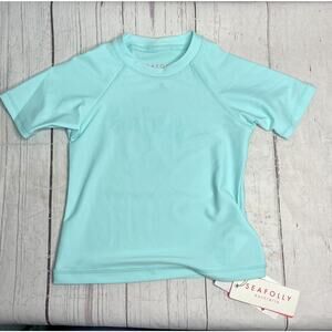 Seafolly Girls Size 1 12-18 month Sweet Summer Short Sleeve Rashie‎ Aqua Blue